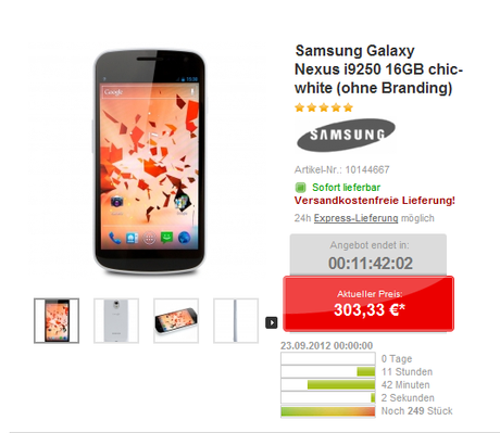 Deal: Samsung Galaxy Nexus für 303 Euro bei getgoods