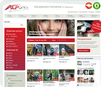 Screenshot Alp Days Webseite