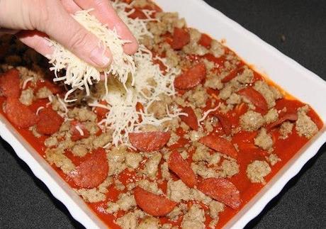 Gebackene Spaghetti Pizza Gebackene Spaghetti Pizza