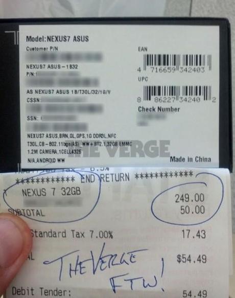 Google Nexus 7: Version mit 32 GB in den USA verkauft