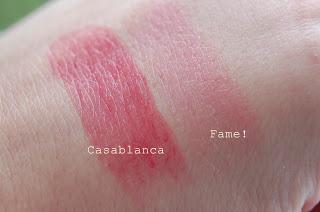 Sheer Glam Lipstick | Swatches | Fame! und Casablanca
