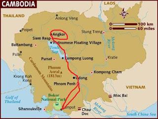Route durch Kambodscha