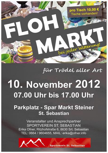 Vorankündigung – Flohmarkt in St. Sebastian – 10. Nov. 2012