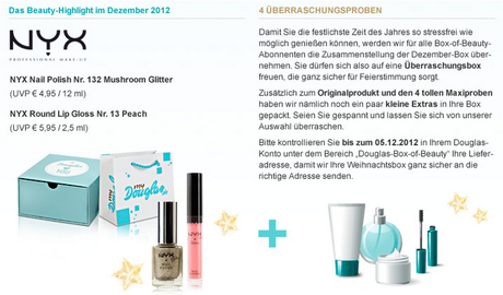 [Vorschau] Douglas Box of Beauty Dezember 2012