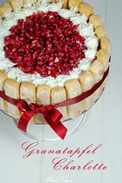 Schneeweißchen und Rosenrot Torte - Granatapfel-Charlotte