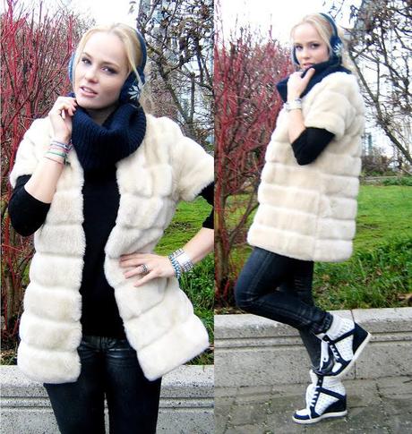 Tuesday to go: sneaker wedges with fluffy coat