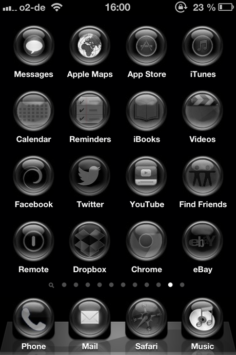 Black Orbs iPhone Theme