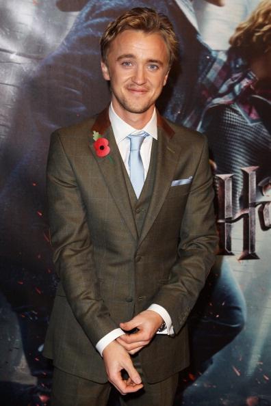 LONDON, ENGLAND - NOVEMBER 11: (UK TABLOID NEWSPAPERS OUT) Tom Felton attends the World Premiere of Harry Potter And The Deathly Hallows: Part 1 held at The Odeon Leicester Square on November 11, 2010 in London, England. (Photo by Dave Hogan/Getty Images)