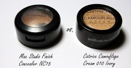 Catrice Camouflage Cream vs. Mac Studio Finish Concealer