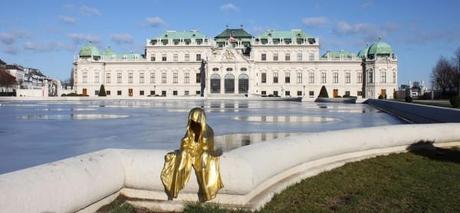 Impressions of vienna, public contemporary art tour of the mysical guardians of time sculpture by Manfred Kielnhofer Kili