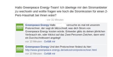 greenpeace antwort in facebook mit link