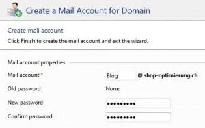E-Mail Adresse, Web Hoster, Plesk