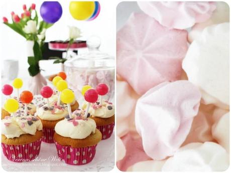 Luftballon-Cupcakes zum Kindergeburtstag :: Balloon Cupcakes for my daughters birthday party + Wordless/Wordful Wednesday