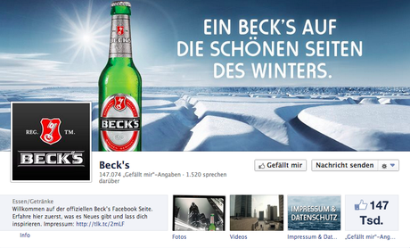 Titelbild der Becks Facebook Page
