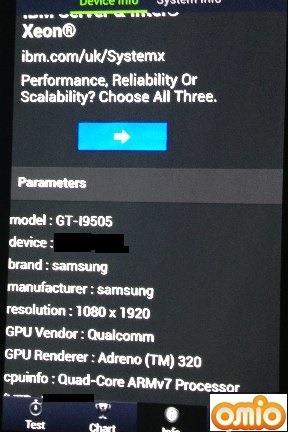 Omio - Samsung Galaxy S4 benchmark results 2