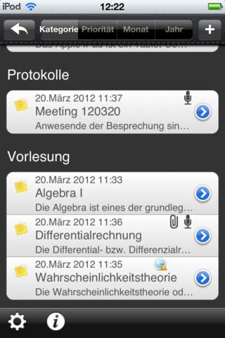 iNotes – Notizen mit Taschenrechner, Kategorien und Erinnerung