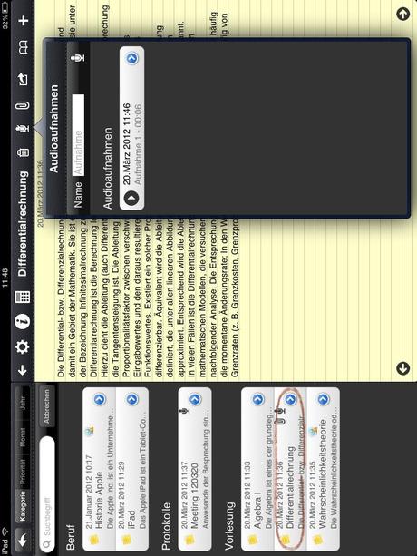 iNotes – Notizen mit Taschenrechner, Kategorien und Erinnerung
