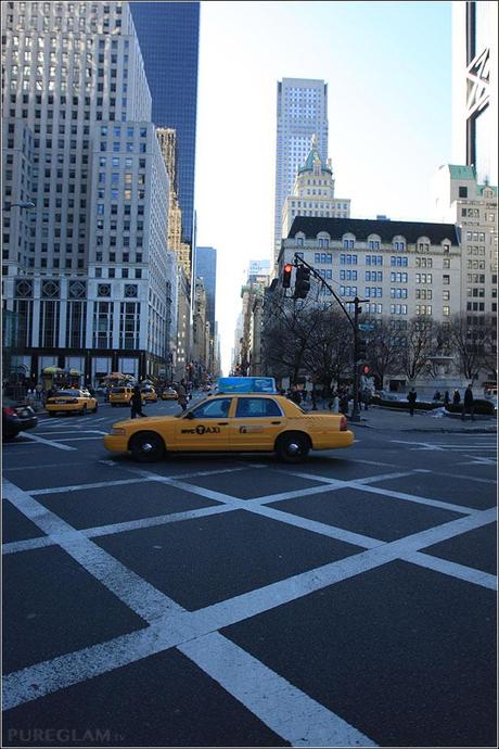 New York City - typical Yellow Cab crossing 5th Avenue