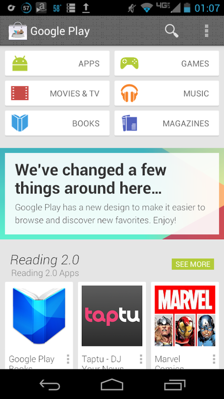 Google Play Store: Bild zeigt neues Design