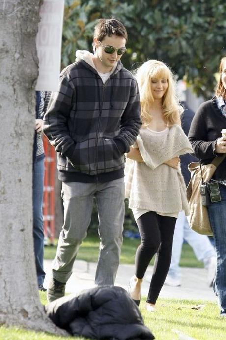 47289, LOS ANGELES, CALIFORNIA - Wednesday November 10, 2010. FILE PHOTO dated Monday February 1, 2010. It is rumored that Christina Aguilera is allegedly dating Matthew Rutler, a PA who worked with Aguilera on the set of Burlesque . The pair have been spotted out on the town together multiple times, first on Halloween night and again last week when Rutler tried to hide his face while leaving the Soho House. Aguilera filed for divorce from Jordan Bratman on October 14th after being married for five years.  Christina Agulera and Stanley Tucci on the set of Burlesque in LA. Aguilera is seen holding her coffee and script, sporting a blonde look and a long knit beige sweater. Photograph: Nathanael Jones/Pedro Andrade,  PacificCoastNews.com