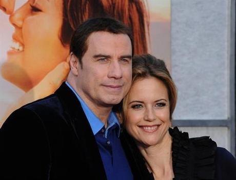 Kelly Preston , a cast member in the motion picture drama The Last Song , attends the premiere of the film with her husband, actor John Travolta at the Arclight Cinerama Dome in Los Angeles on March 25, 2010.  UPI/Jim Ruymen Photo via Newscom