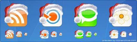 Icons in 10 weihnachtliche Social Media Icon Sets