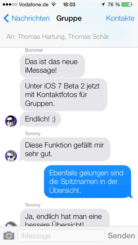 iOS 7 Beta 2 iMessage