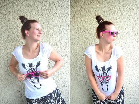Likoli_Shirt_Tshirt_Zebra_Sonnenbrille_pinke Sonnenbrille_Fashion_Outfit_Blogger_Fashionblogger_Collage_1