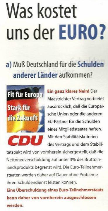 CDU 1999 - Was kostet uns der Euro?