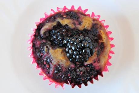 Brombeer-Muffins glutenfrei, eifrei & fructosearm