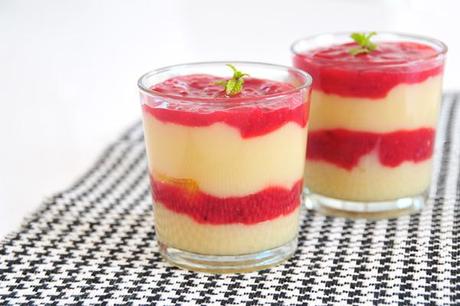 Vanillepudding mit Ribisel-Fruchtpüree milchfrei & fructosearm