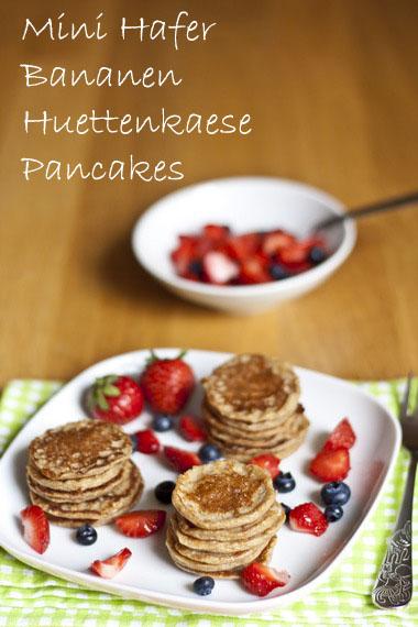 Mini Hafer Bananen Hüttenkäse Pancakes | Mein Kleiner Gourmet