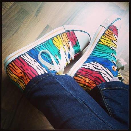 Rainbow-Wedding-Tiger Stripes-Canvas-Shoes