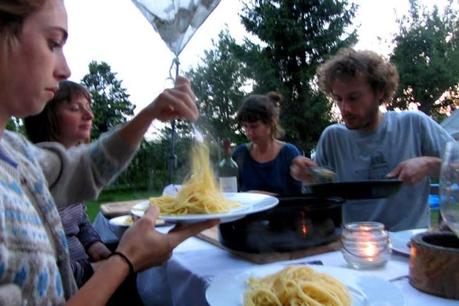 Spaghetti mit Pilzrahmsauce