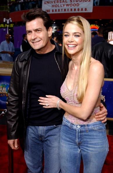 405969 31: Actor Charlie Sheen (L) and girlfriend/actress Denise Richards (R) attend the world premiere screening of Universal Pictures'' 'Undercover Brother' at Loews Cineplex Universal Studios Cinema May 30, 2002 in Universal City, CA. (Photo by Robert Mora/Getty Images)