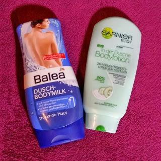 Review / Vergleich | Garnier 'In der Dusche' Bodylotion vs. Dusch Bodymilk von Balea