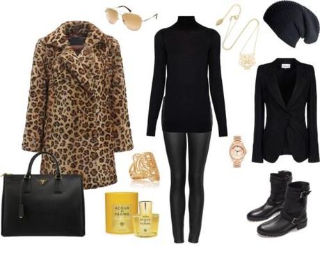 Leopard coat and pure black