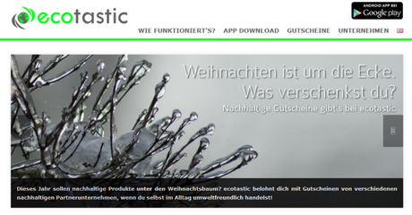 Screenshot der Website von Ecotastic