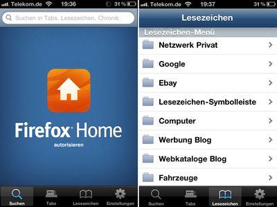App Firefox-Home auf dem iPhone