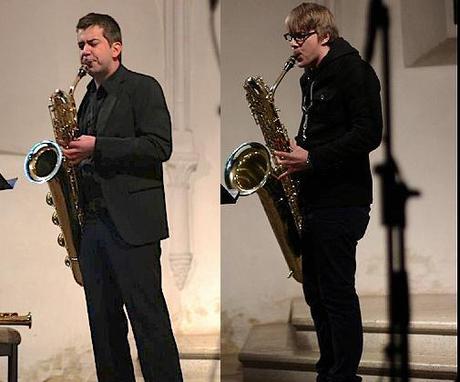 li. Simon Širec ein Allrounder am Saxophon, re. Pieter Pellens (Foto: Eleonora Turco)