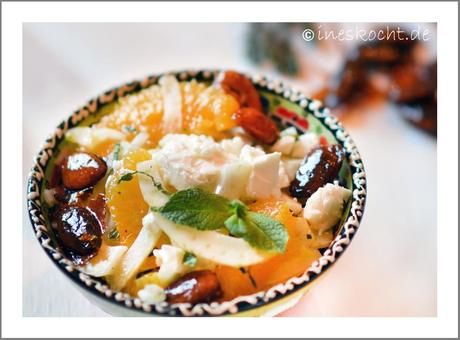 Orangen-Fenchel-Salat mit Feta und Honigmandeln
