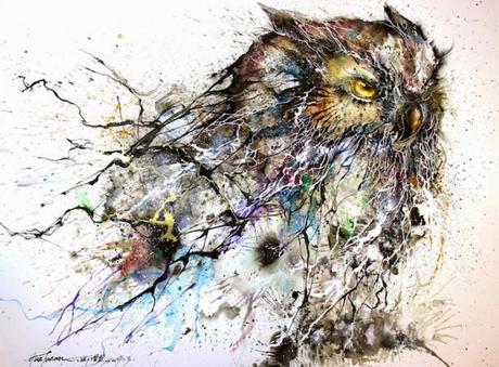 Chaotische Farbspritzer: Night Owl von Hua Tunan