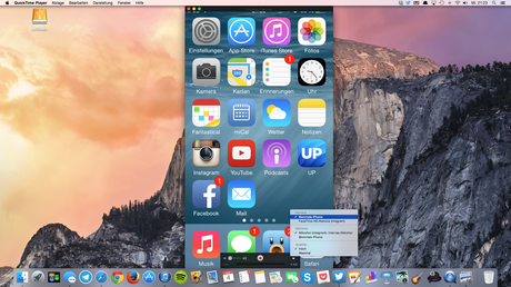 iOS 8 OS X Yosemite Bildschirmaufnahme Screenshot