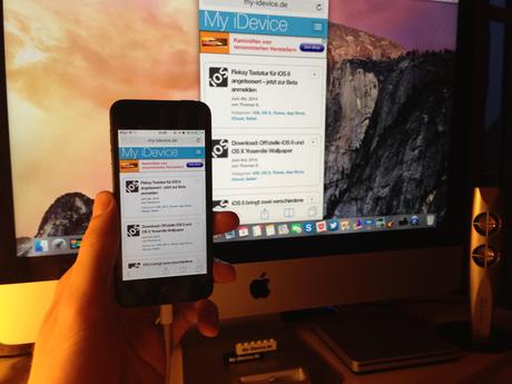 iOS 8 OS X Yosemite Bildschirmaufnahme