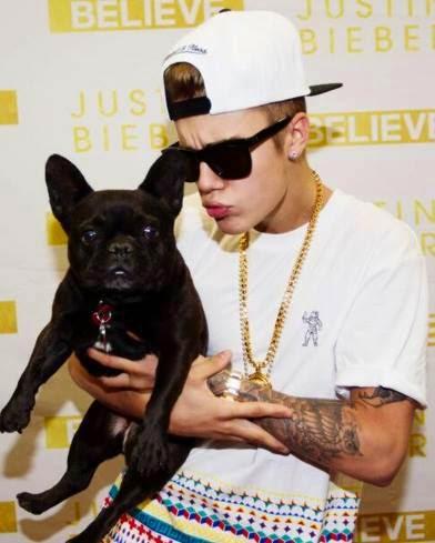 Justin Bieber mit Hund 2013