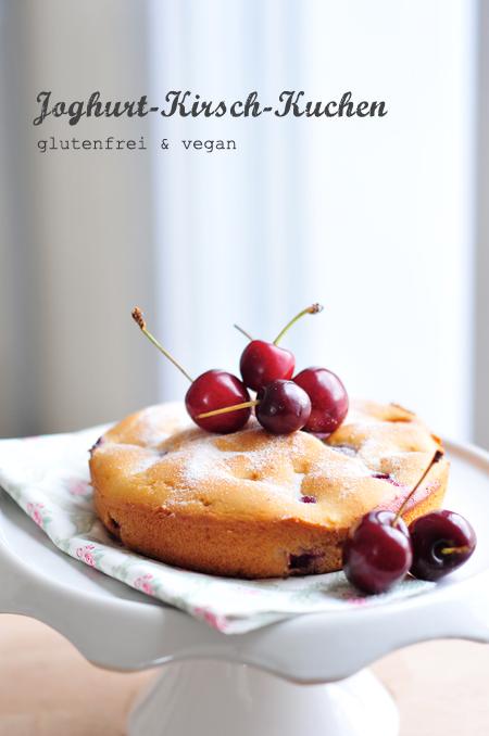 Joghurt-Kirsch-Kuchen glutenfrei vegan mit Traubenzucker