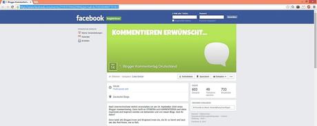 Kuriose Feiertage - 14. September - 1. Blogger Kommentiertag Deutschland - Screenshot Facebook Veranstaltungsseite