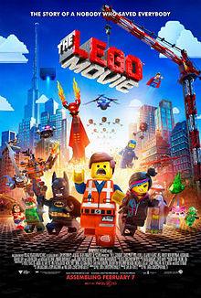 A construction worker Lego figure running away from a bright light, with other Lego characters running alongside him.