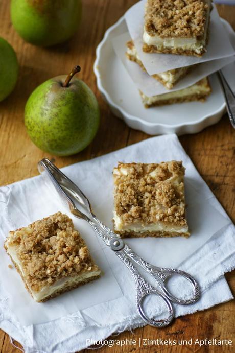 Birnen-Cheesecake mit Crunchy-Streuseln .... so schmeckt mir der Herbst