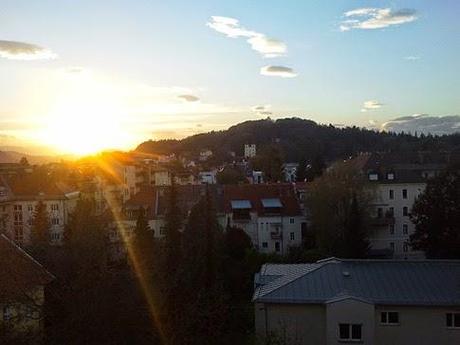 Sonnenuntergang in Klagenfurt